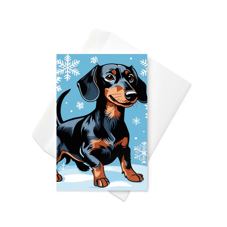 PugMug Custom Black Dachshund Greeting Card