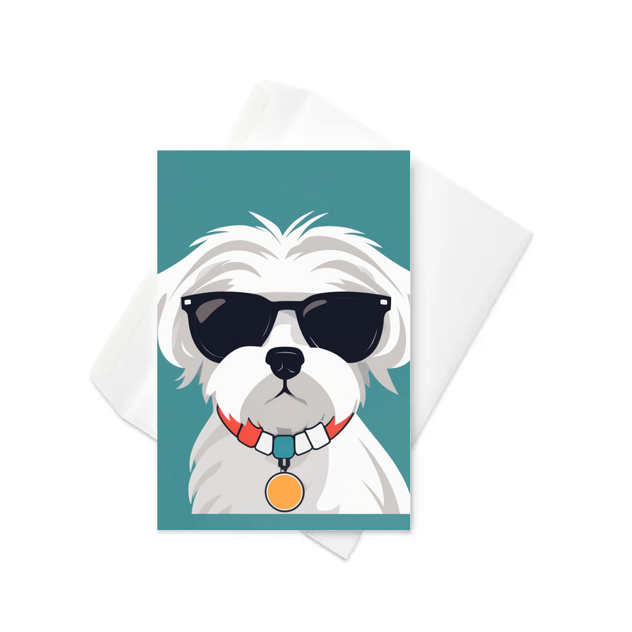 PugMug Custom Maltese Dog Greeting Card