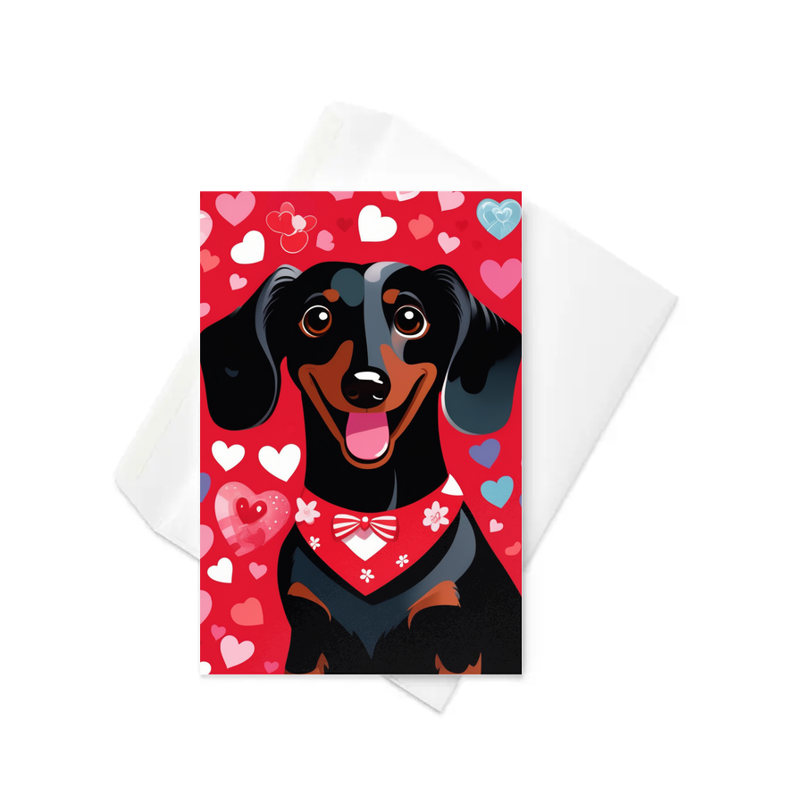 PugMug Custom Black Dachshund Greeting Card