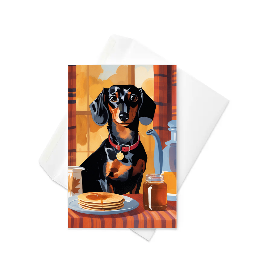PugMug Custom Black Dachshund Greeting Card