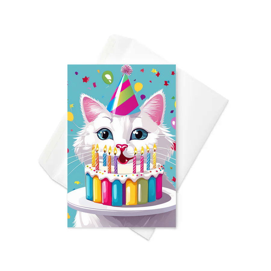 PugMug Custom White Companion Cat Greeting Card