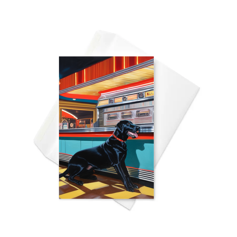 PugMug Custom Black Labrador Retriever Greeting Card
