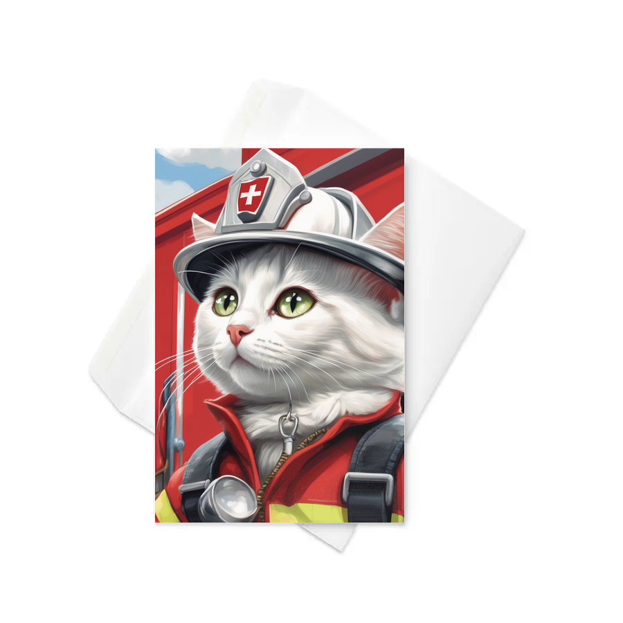 PugMug Custom White Companion Cat Greeting Card