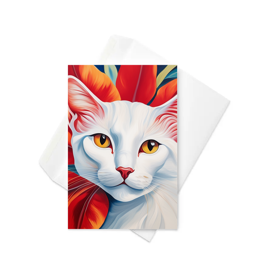PugMug Custom White Companion Cat Greeting Card