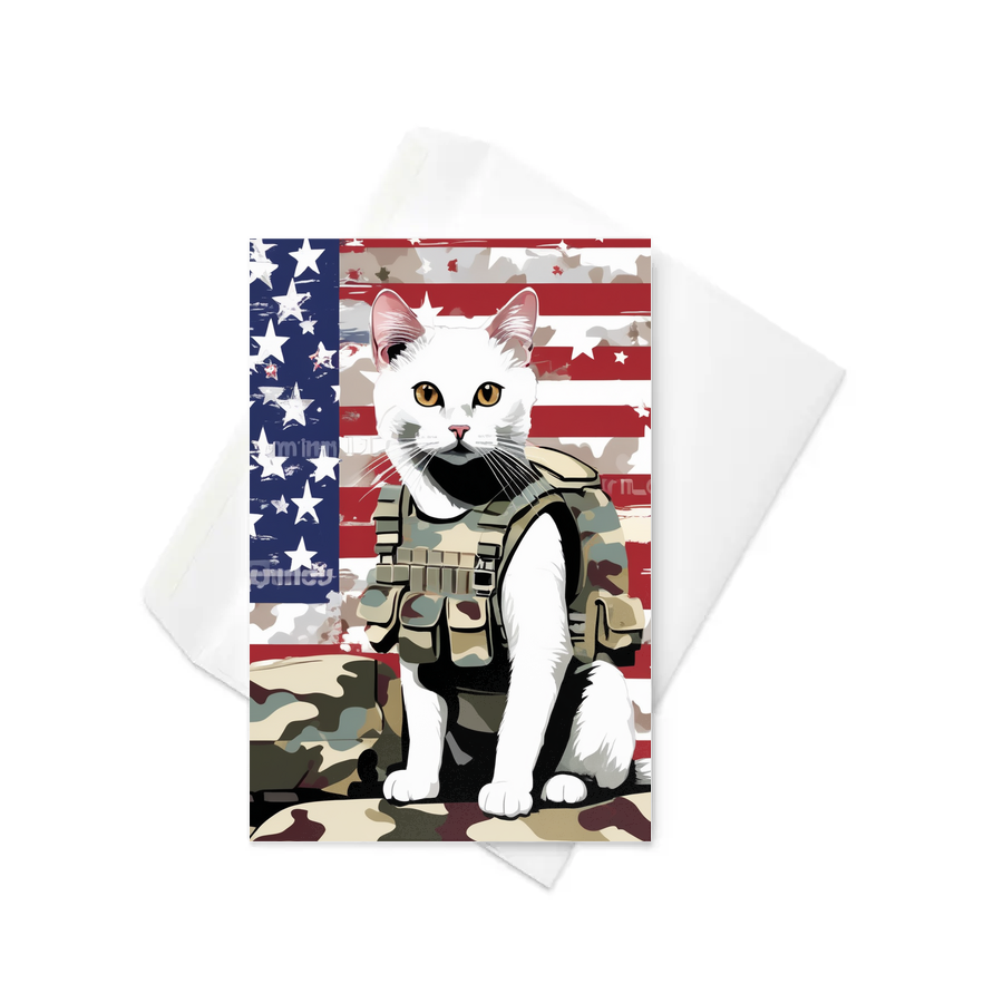 PugMug Custom White Companion Cat Greeting Card