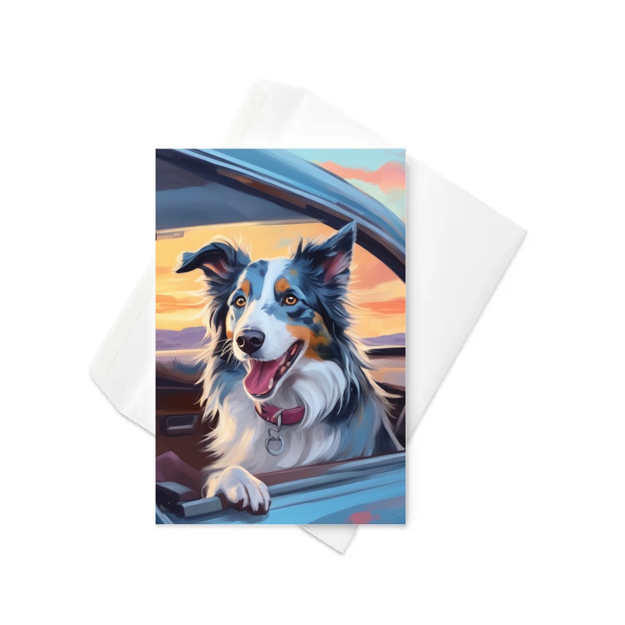 PugMug Custom Blue Merle Border Collie Greeting Card