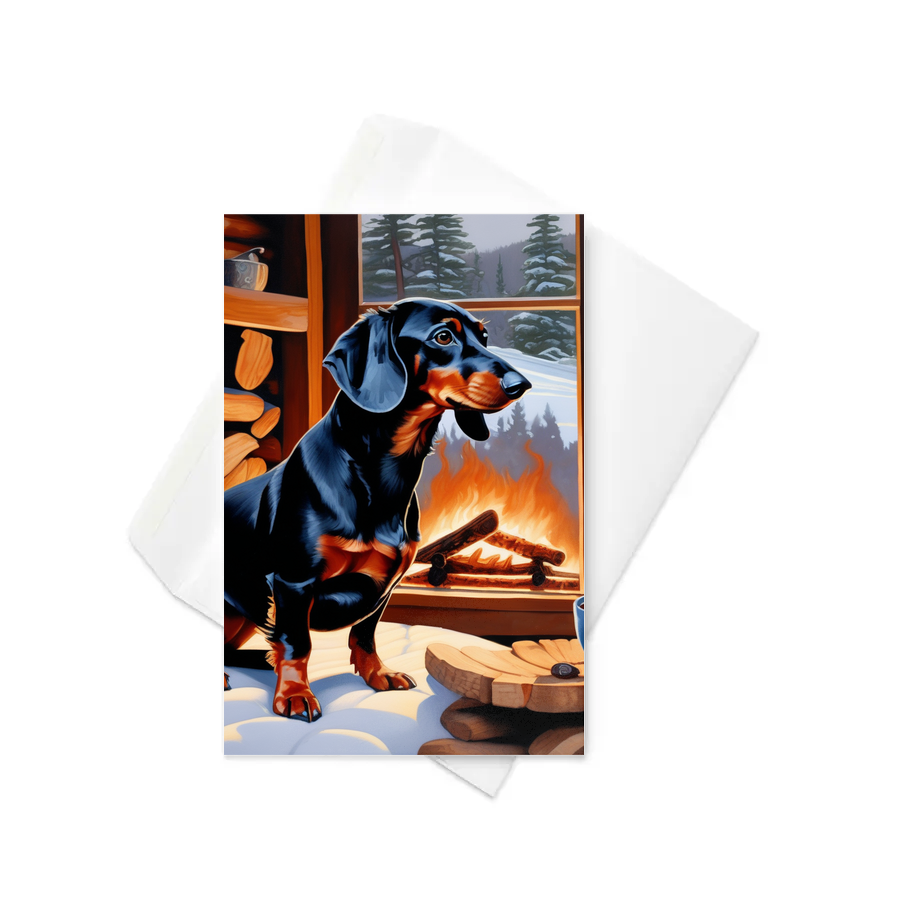 PugMug Custom Black Dachshund Greeting Card