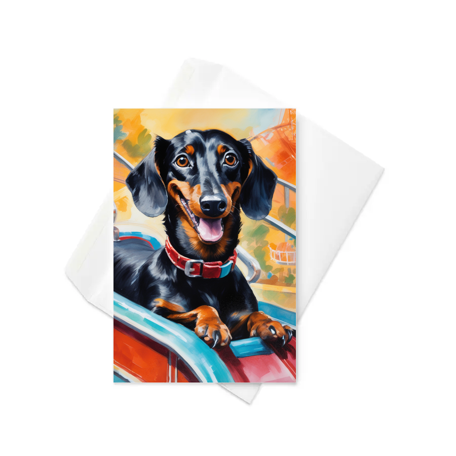 PugMug Custom Black Dachshund Greeting Card