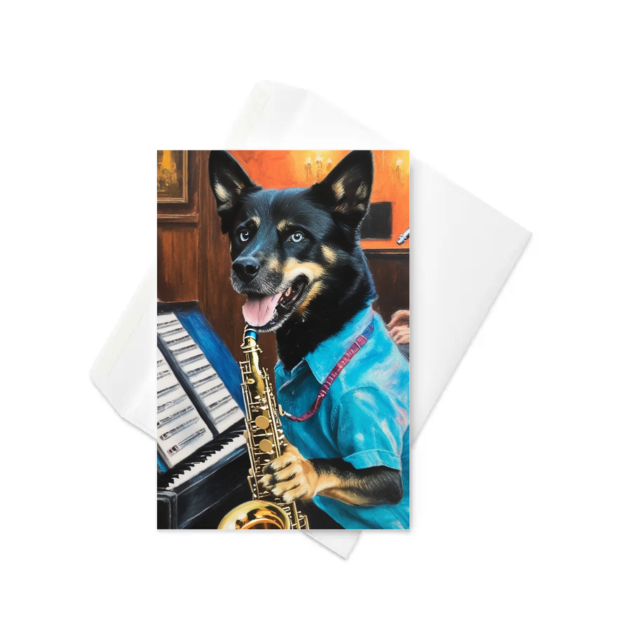 PugMug Custom Blue Greeting Card