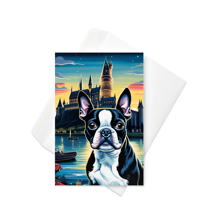 PugMug Custom Boston Terrier Greeting Card