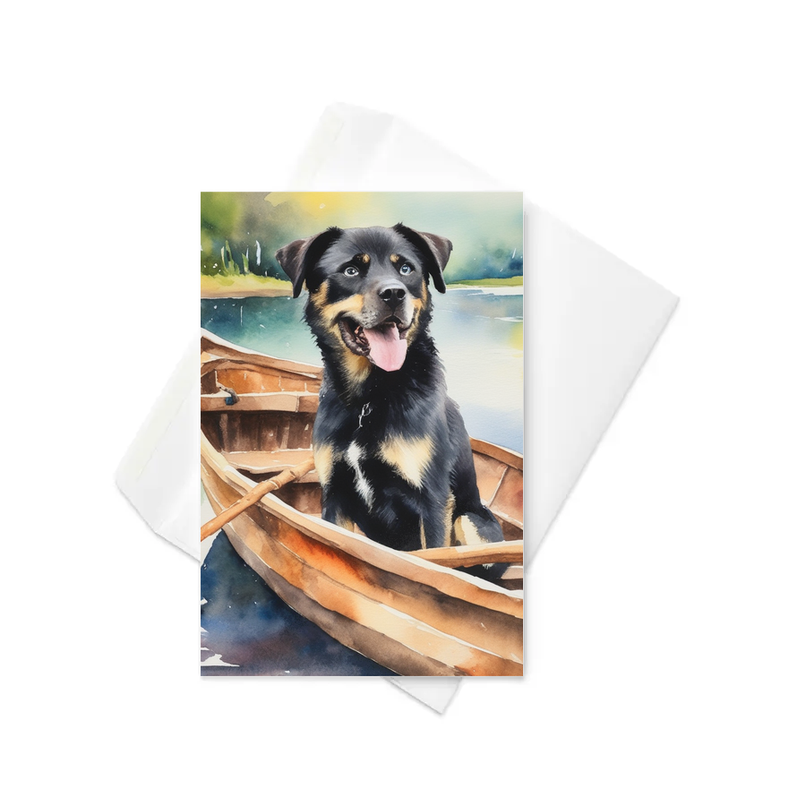 PugMug Custom Blue Greeting Card