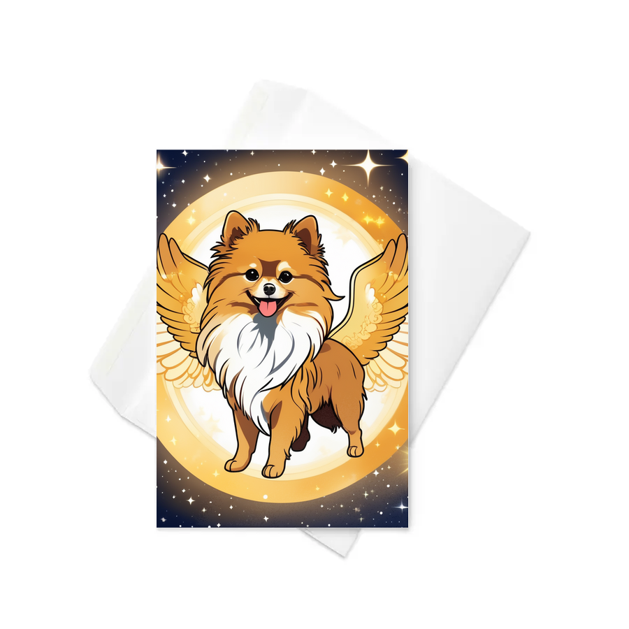 PugMug Custom Tan Pomeranian Greeting Card