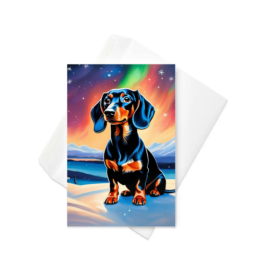 PugMug Custom Black Dachshund Greeting Card
