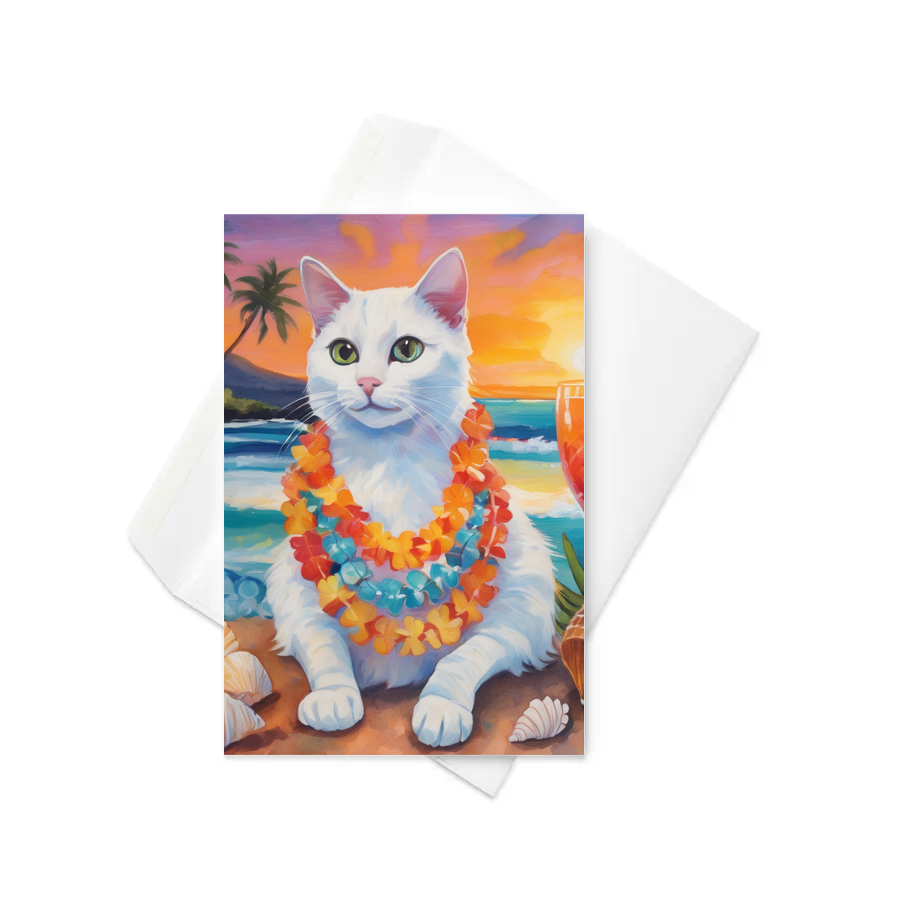 PugMug Custom White Companion Cat Greeting Card