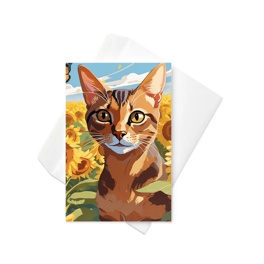 PugMug Custom Tabby Abyssinian Cat Greeting Card