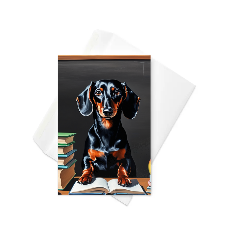 PugMug Custom Black Dachshund Greeting Card