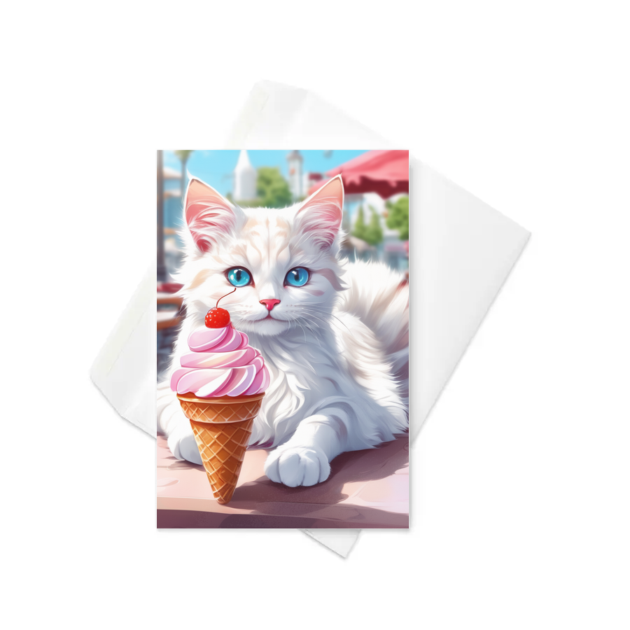 PugMug Custom White Companion Cat Greeting Card
