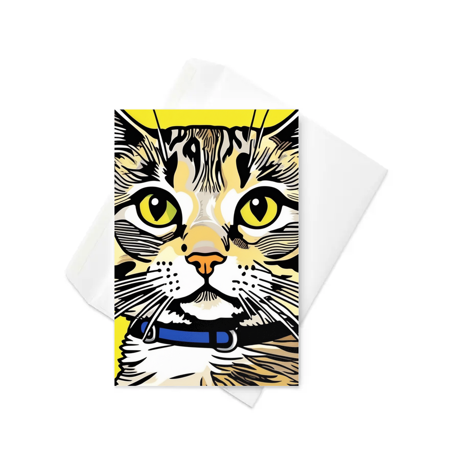 PugMug Custom Tabby Scottish Fold Cat Greeting Card