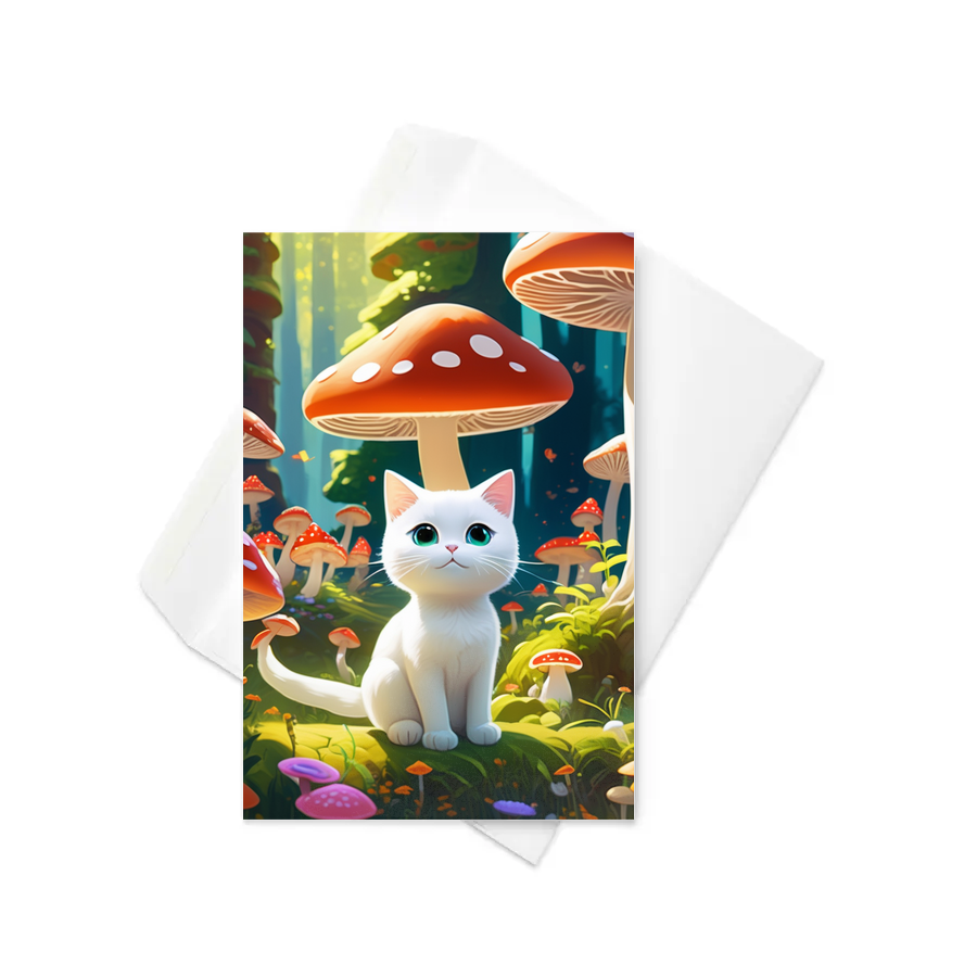 PugMug Custom White Companion Cat Greeting Card