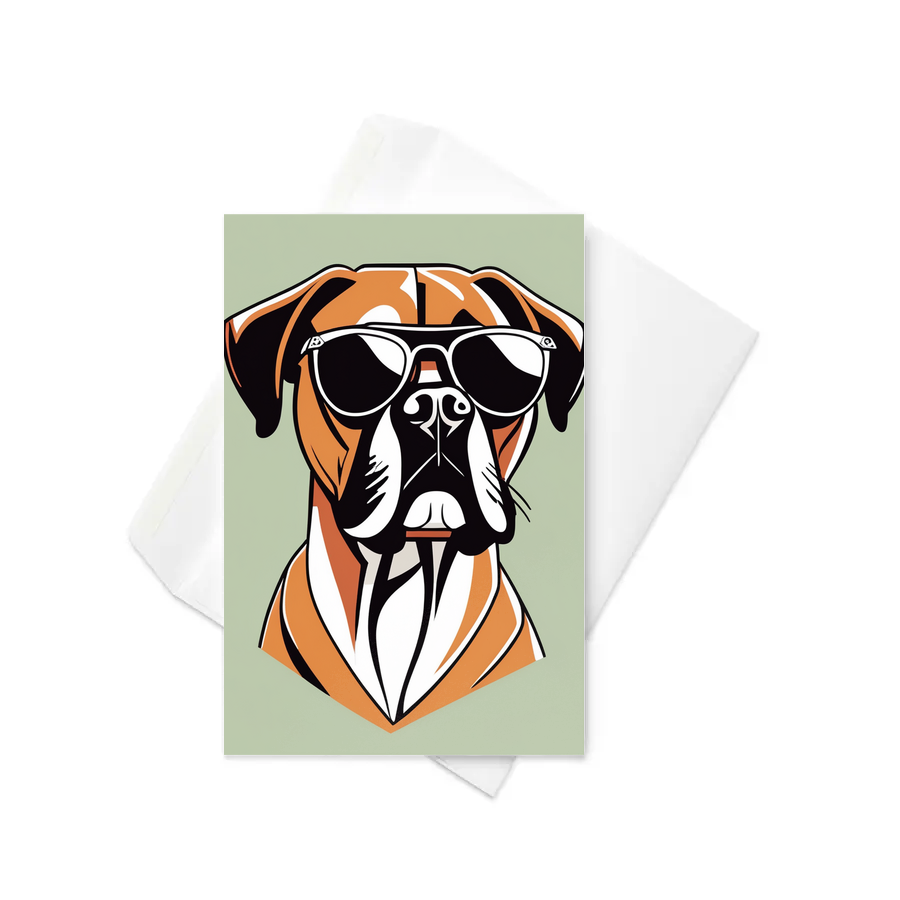 PugMug Custom Boxer Dog Greeting Card
