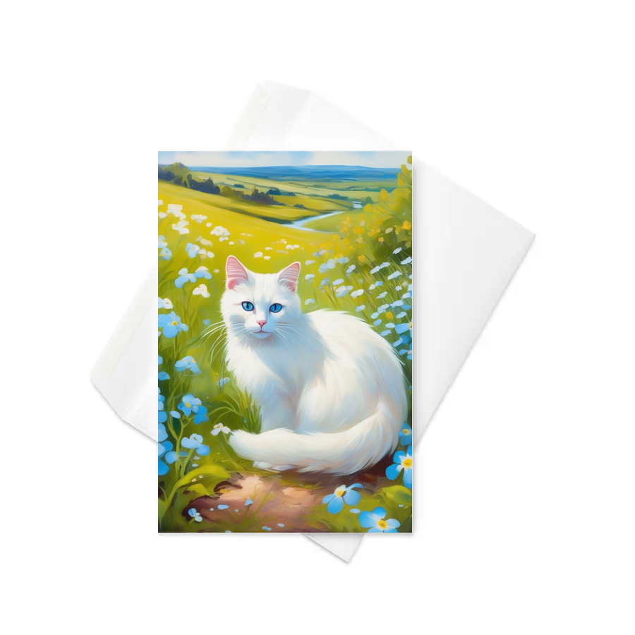 PugMug Custom White Companion Cat Greeting Card