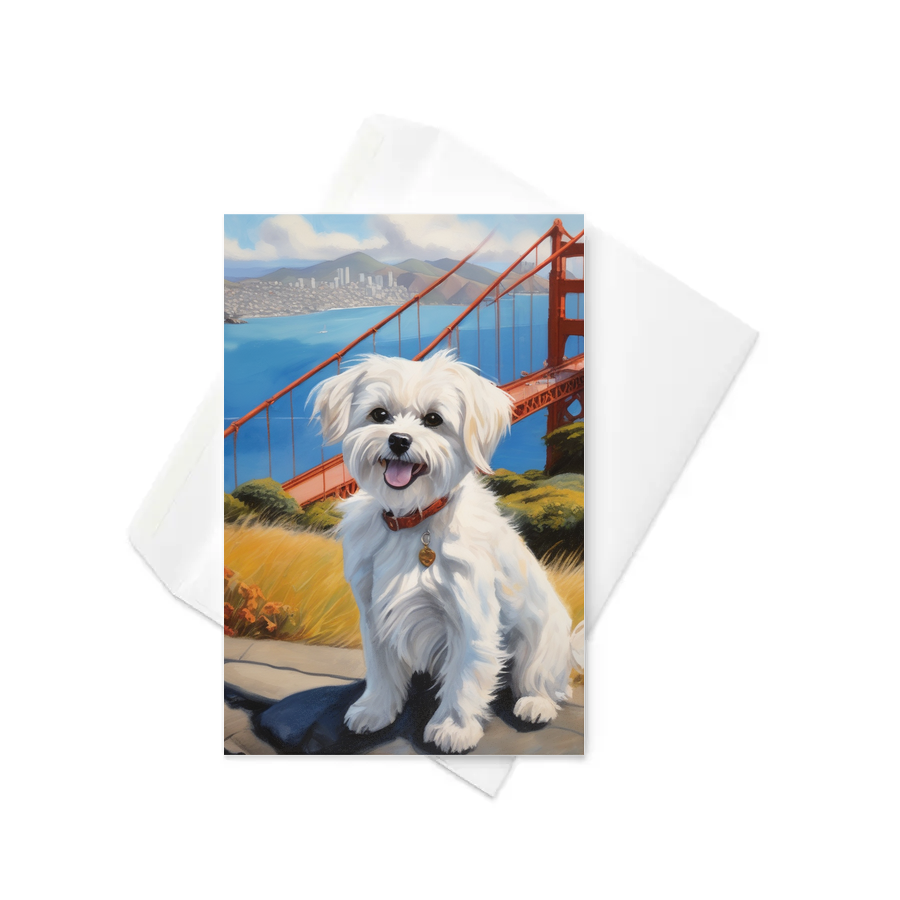 PugMug Custom Maltese Dog Greeting Card