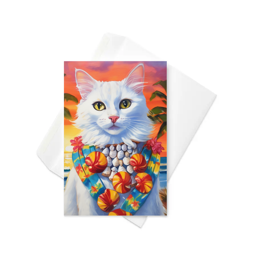PugMug Custom White Companion Cat Greeting Card