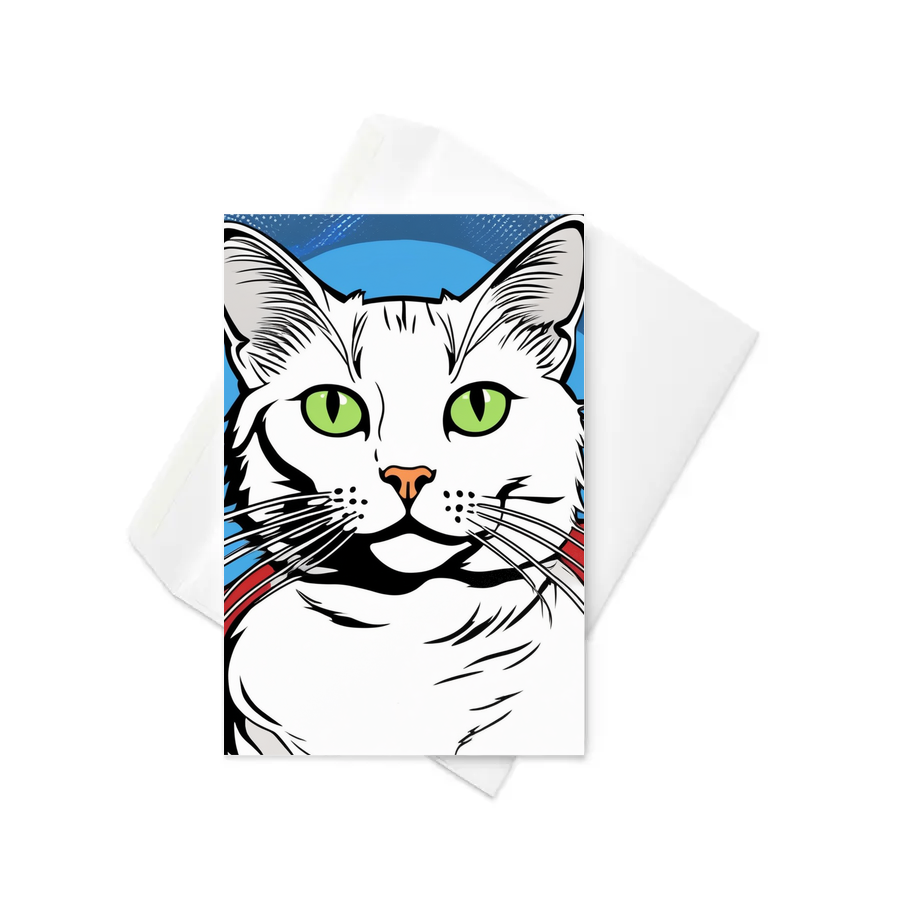 PugMug Custom White Companion Cat Greeting Card