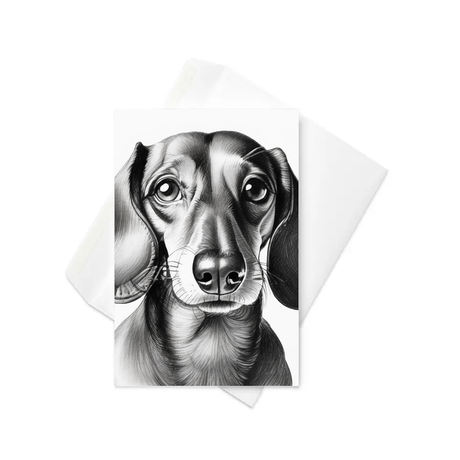 PugMug Custom Tan Dachshund Greeting Card