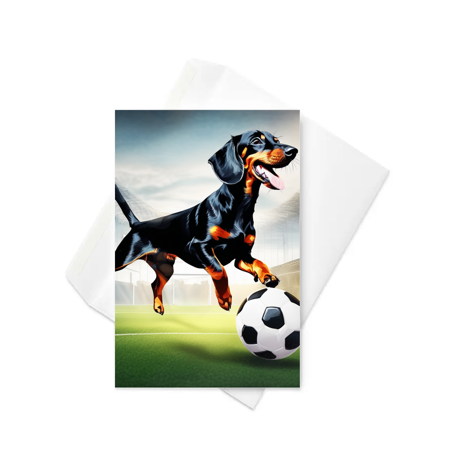 PugMug Custom Black Dachshund Greeting Card