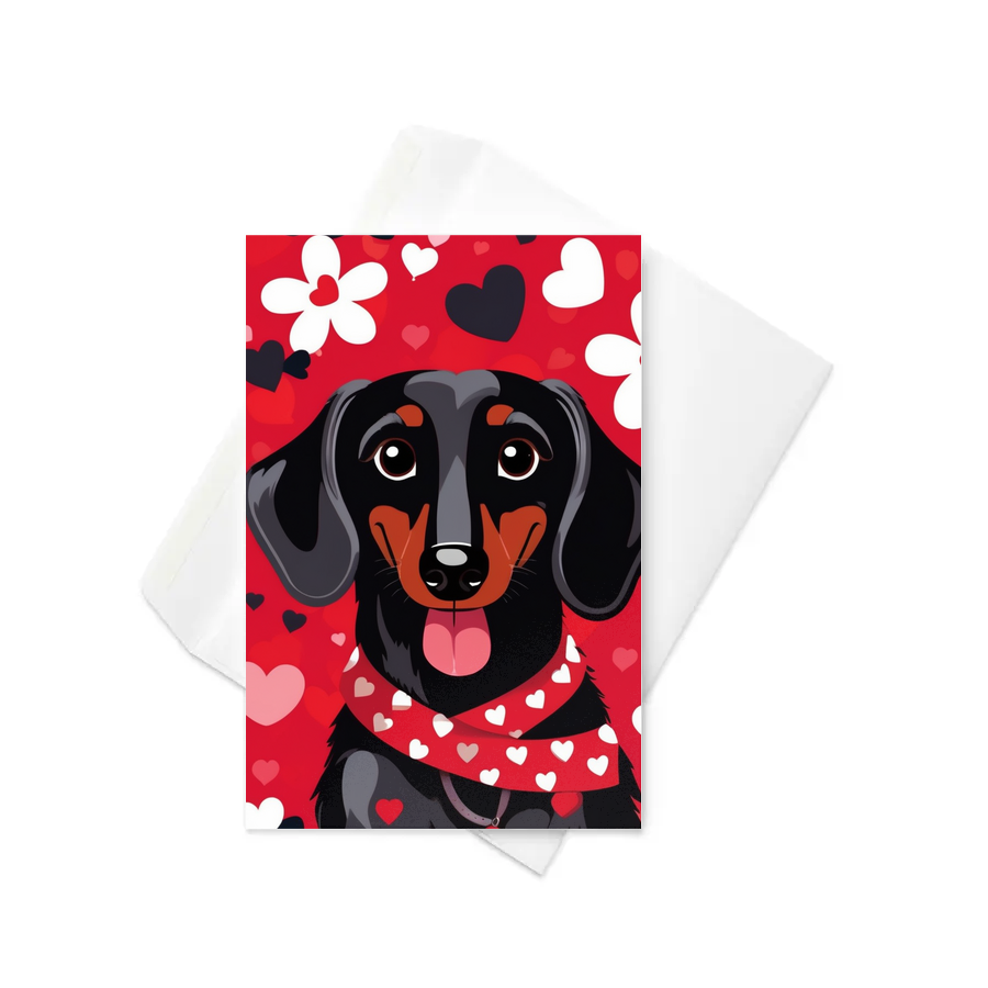 PugMug Custom Black Dachshund Greeting Card