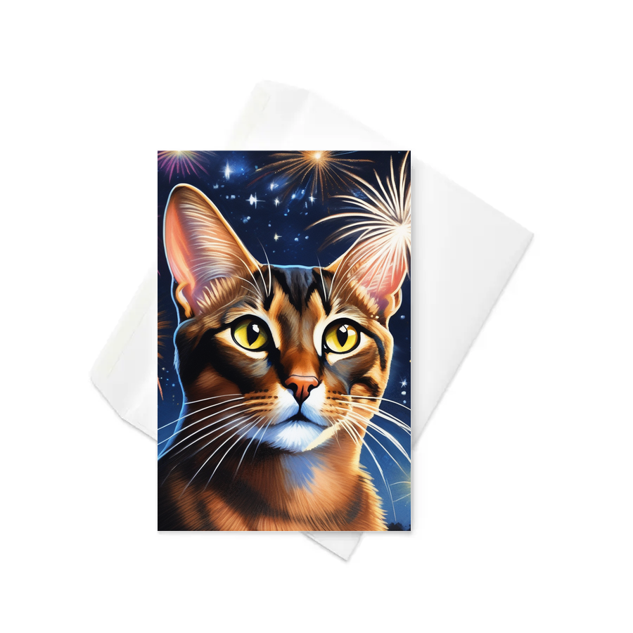 PugMug Custom Tabby Abyssinian Cat Greeting Card