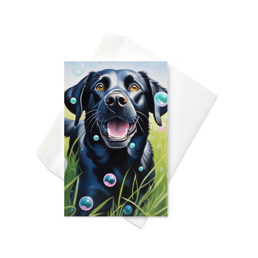 PugMug Custom Black Labrador Retriever Greeting Card
