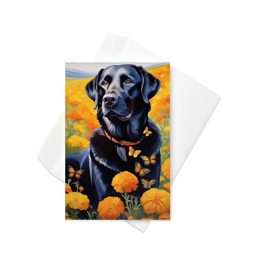PugMug Custom Black Labrador Retriever Greeting Card