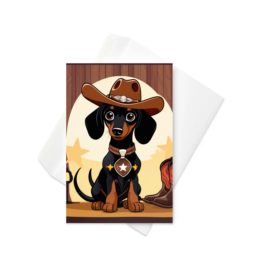 PugMug Custom Black Dachshund Greeting Card