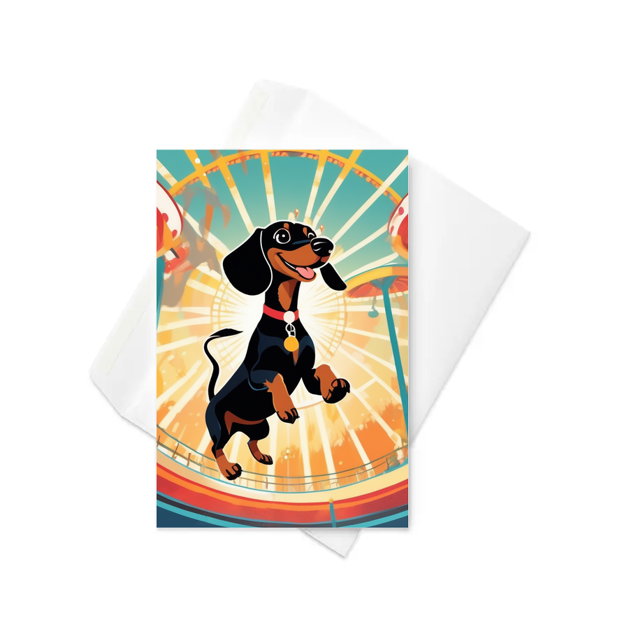 PugMug Custom Black Dachshund Greeting Card