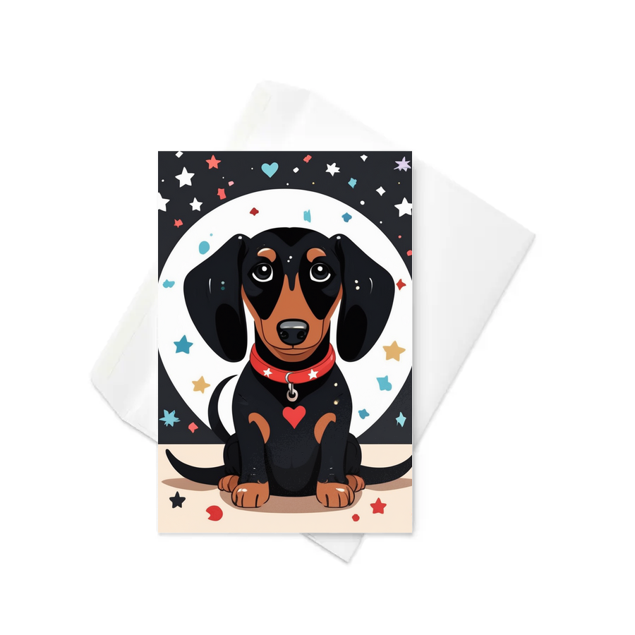 PugMug Custom Black Dachshund Greeting Card