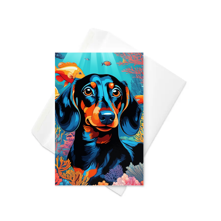 PugMug Custom Black Dachshund Greeting Card