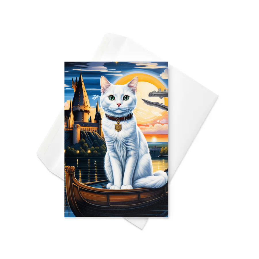 PugMug Custom White Companion Cat Greeting Card