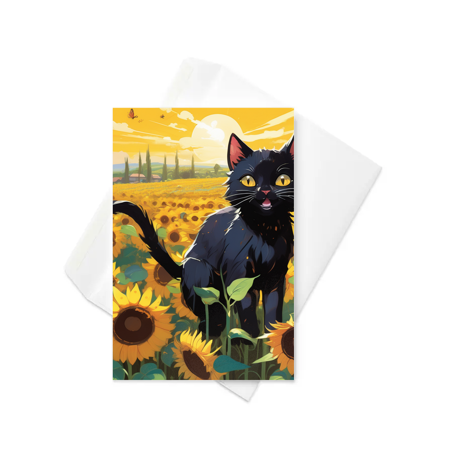 PugMug Custom Black Exotic Cat Greeting Card