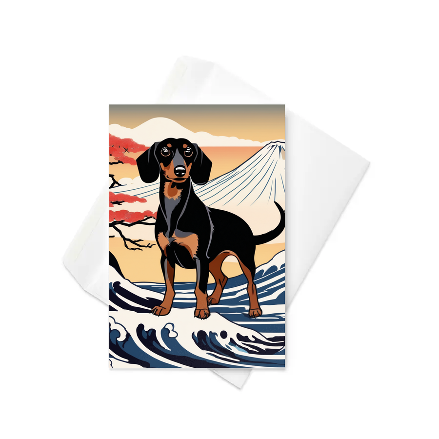 PugMug Custom Black Dachshund Greeting Card