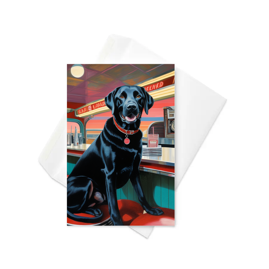 PugMug Custom Black Labrador Retriever Greeting Card