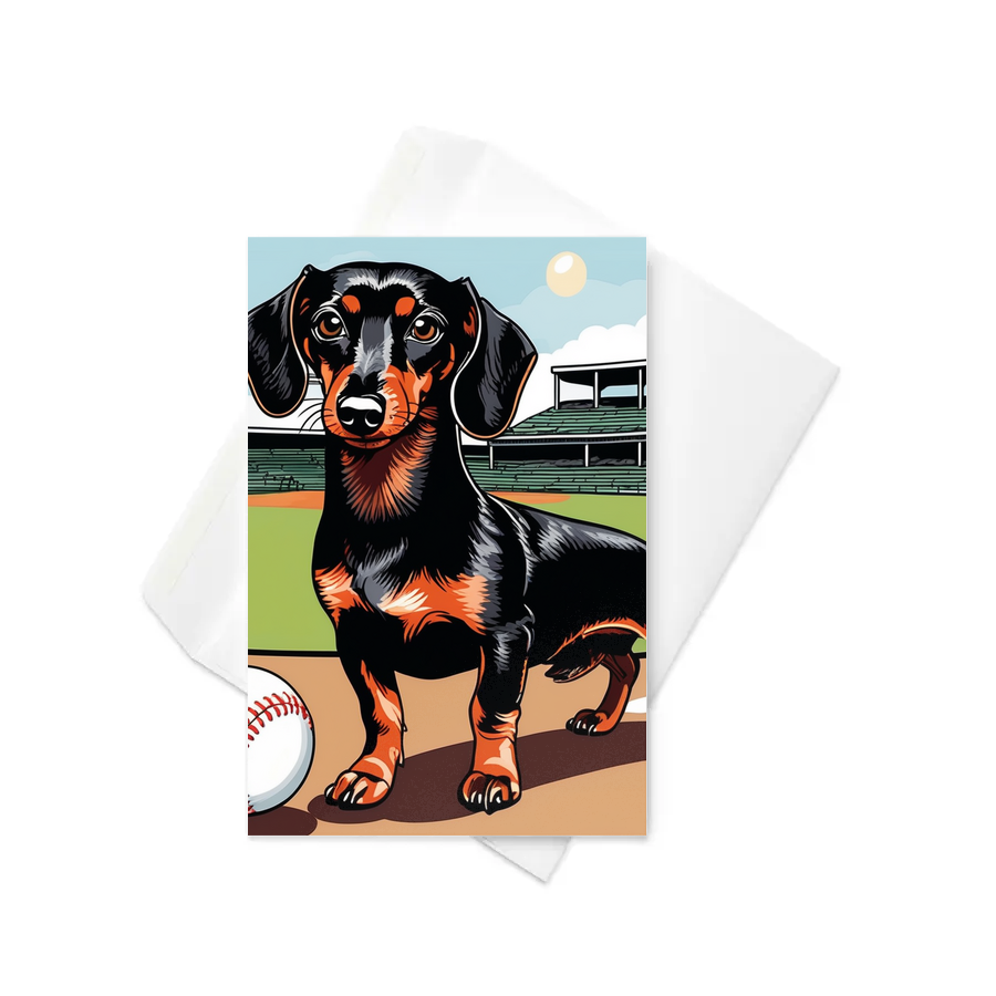 PugMug Custom Black Dachshund Greeting Card