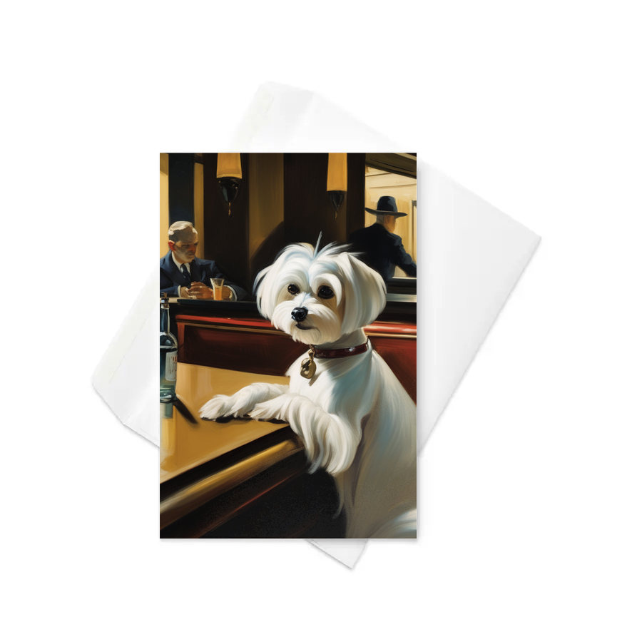 PugMug Custom Maltese Dog Greeting Card