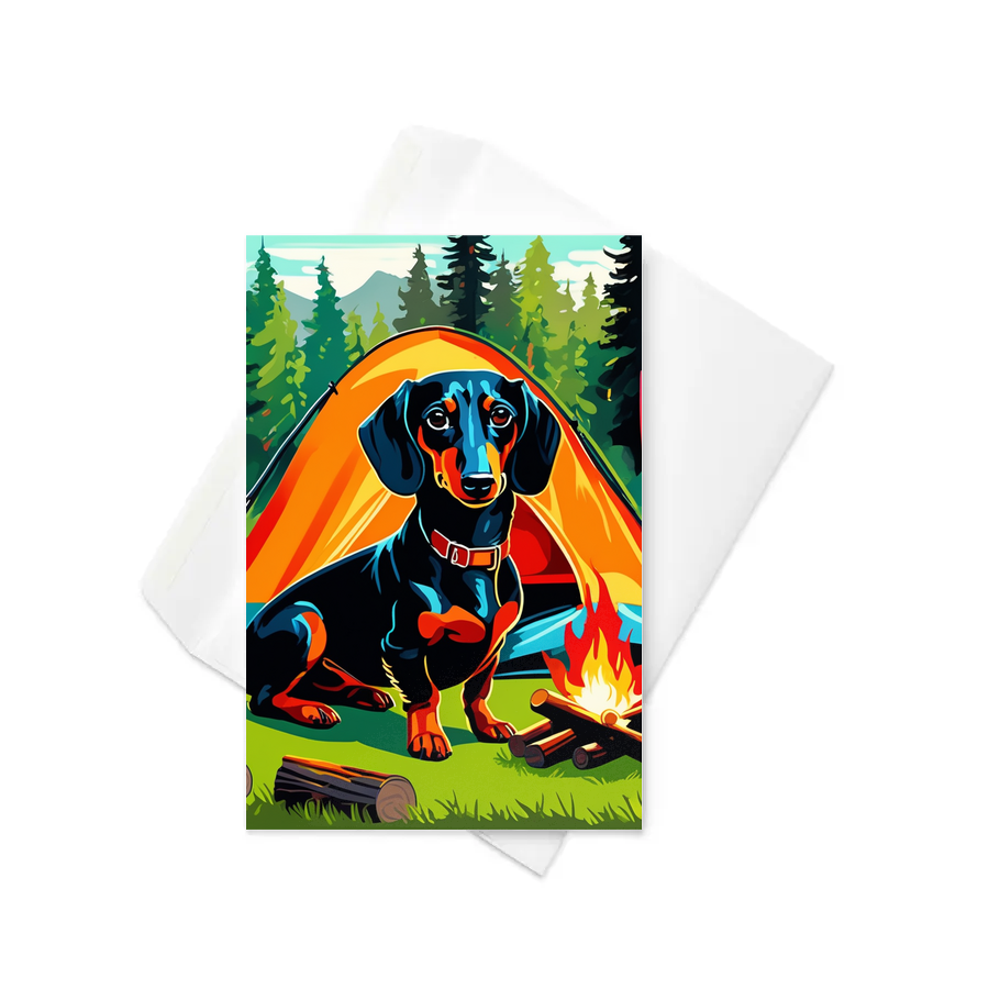 PugMug Custom Black Dachshund Greeting Card
