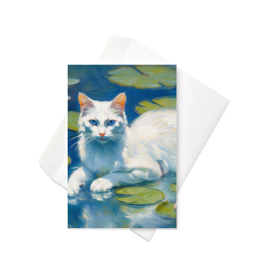PugMug Custom White Companion Cat Greeting Card