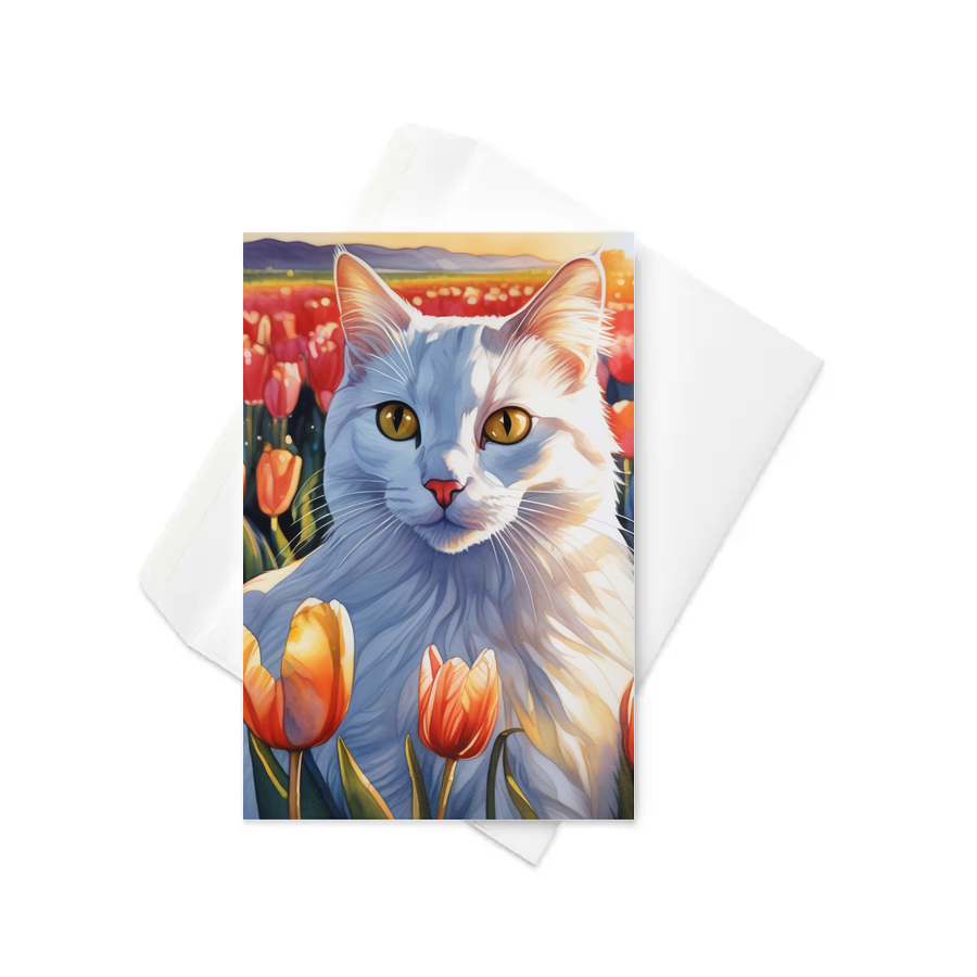 PugMug Custom White Companion Cat Greeting Card