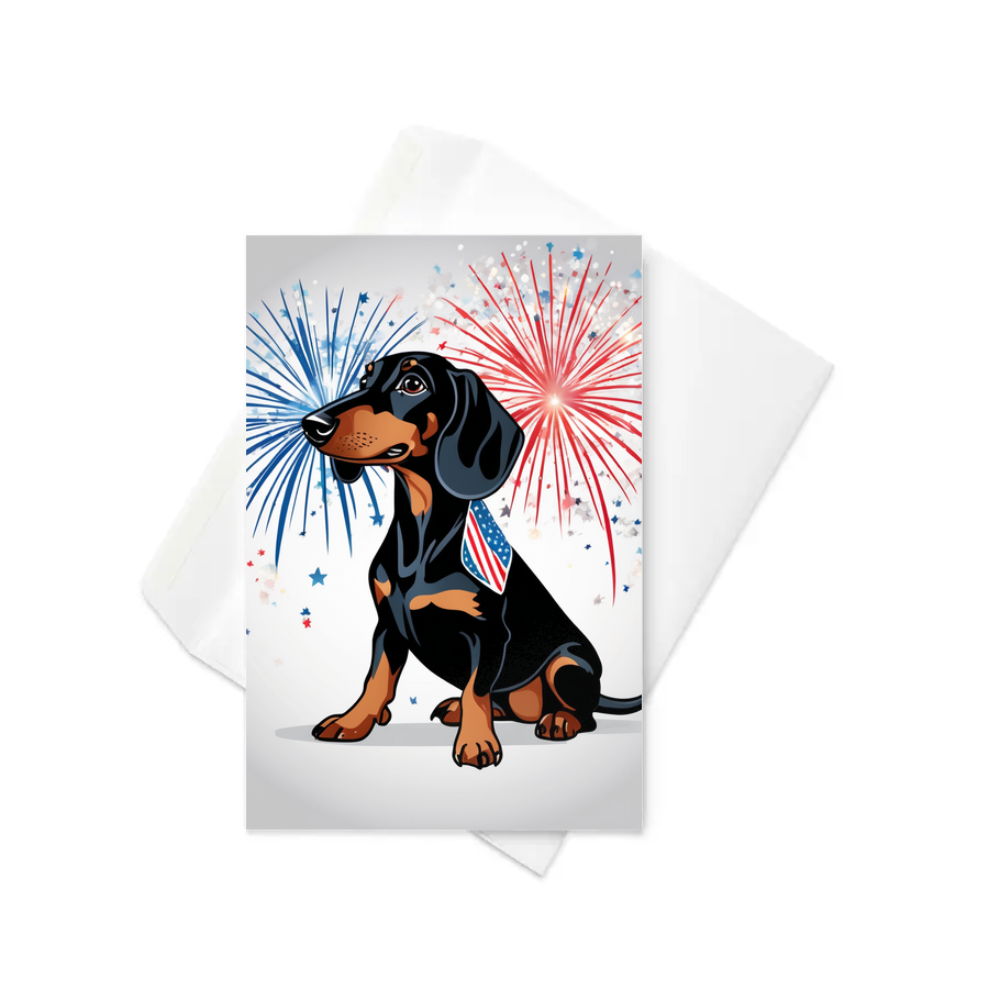 PugMug Custom Black Dachshund Greeting Card