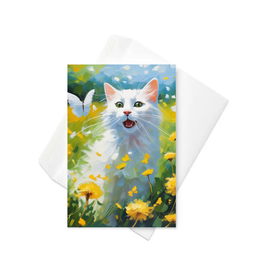 PugMug Custom White Companion Cat Greeting Card