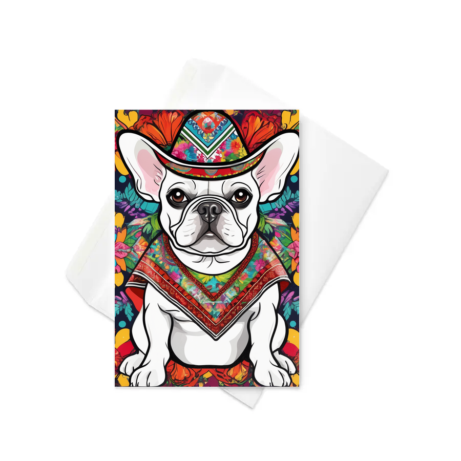 PugMug Custom White French Bulldog Greeting Card